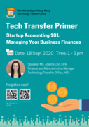 Tech Transfer Primer - Startup Accounting 101: Managing Your Business Finances