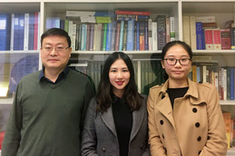(From left) Dr Mingfu Wang, Dr Shuting Hu and Ms Yizhen Wu